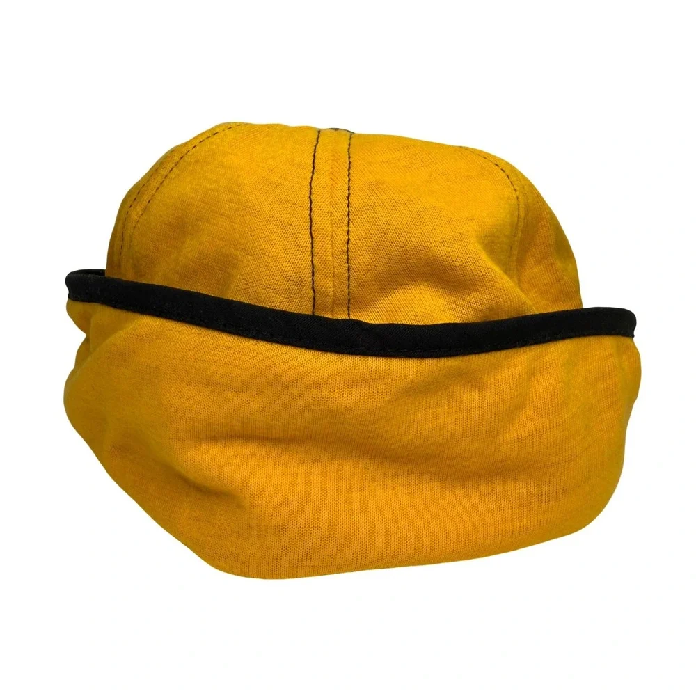 Vintage John Deere Swingster Yellow Trapper Hat Winter Ear Flap Cap USA Made XL